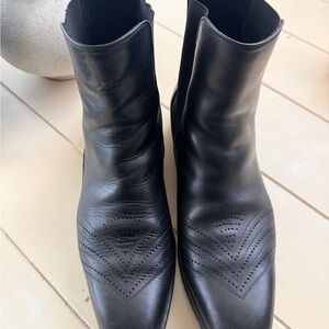 Sergio Rossi Black Leather Ankle Booties